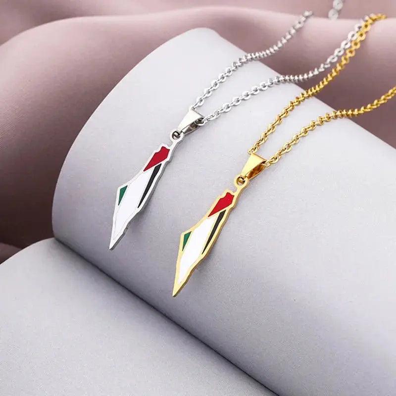 Solidarity Palestine Necklace - Kufiya Corner #