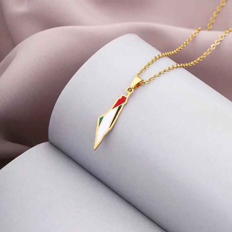 Solidarity Palestine Necklace - Kufiya Corner #