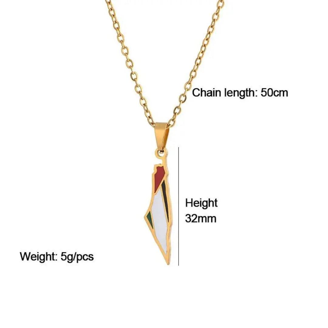 Solidarity Palestine Necklace - Kufiya Corner #