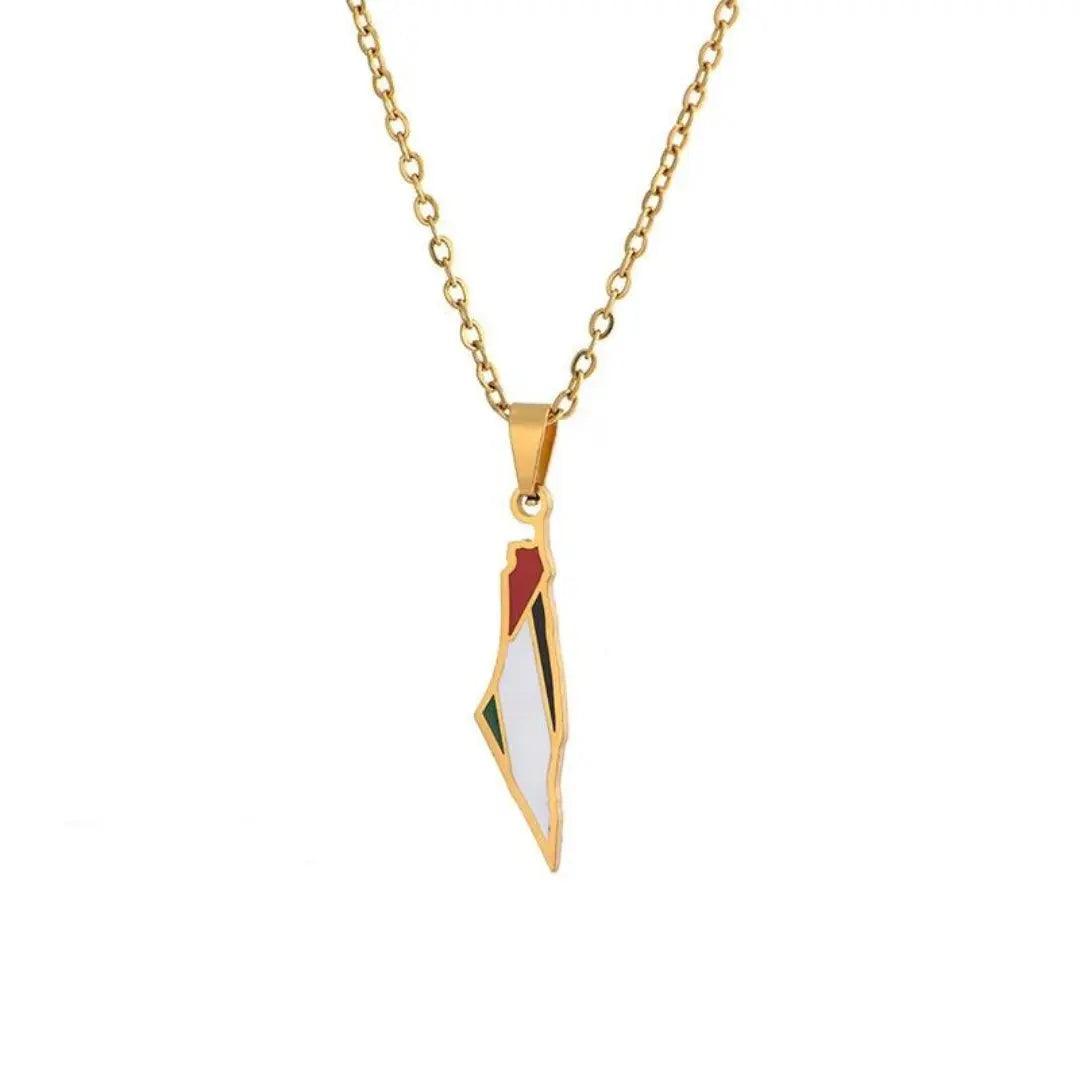 Solidarity Palestine Necklace - Kufiya Corner # 